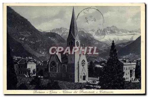 Cartes postales Bolzano Gries Chiesa dei Protestanti e Catinaccio