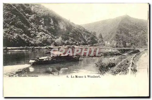 Cartes postales La Meuse a Waulsort Bateau