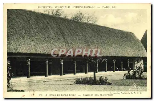 Cartes postales Exposition Colontale Internationale Paris 1931 Le jardin du Congo belge Pavillon des Transports