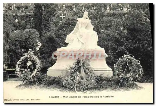 Cartes postales Territtet Monument de L Imperatrice d Autriche