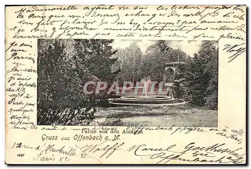 Cartes postales Gruss aus Offenbach Partie aux den Anlagen
