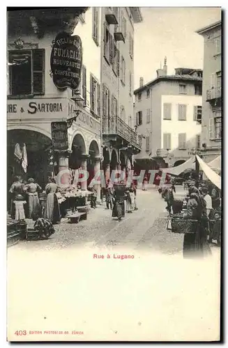 Cartes postales Rue a Lugano