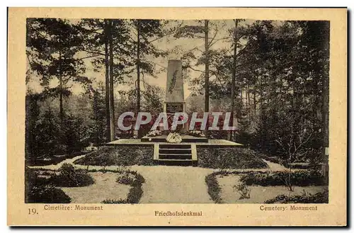 Cartes postales Cimetiere Monument Camp Senne 1918 Militaria