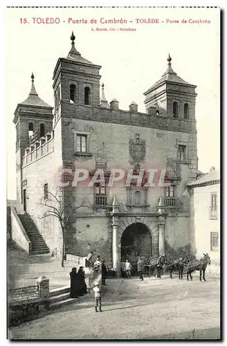 Cartes postales Toledo Puerta de Cambron Caleche ane animee