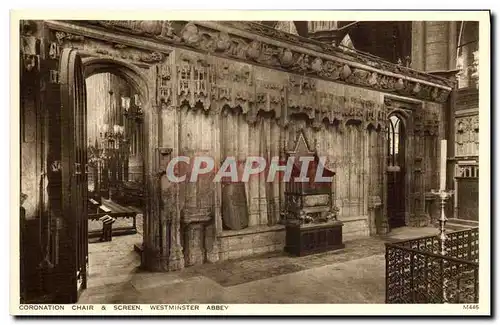 Cartes postales Coronation Chair Screen Westminster Abbey London