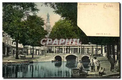 Ansichtskarte AK Leiden Korenbeurs en Brug Enfants