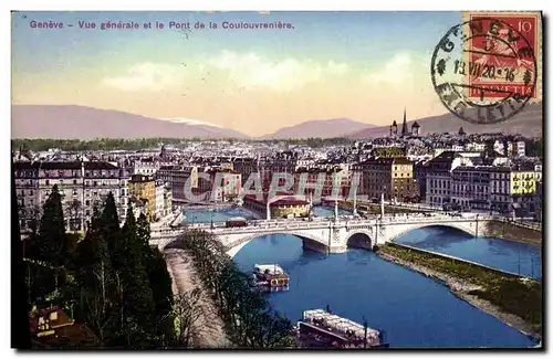 Ansichtskarte AK Geneve Vue generale et le Pont de la Coulouvreniere