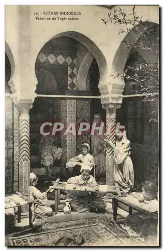 Cartes postales Scenes Indigenes Fabrique de Tapis arabes