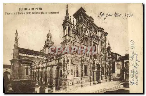 Ansichtskarte AK Certosa di Pavia Facciata e Itanco della Chiesa