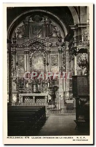 Ansichtskarte AK Mallorca Lluch Interior de la Iglesia