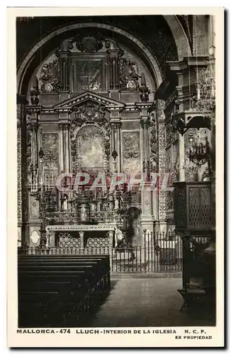 Cartes postales Mallorca Lluch Interior de la Iglesia