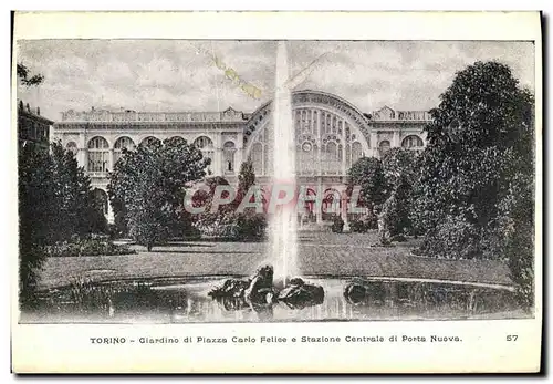 Cartes postales Torino Giarfino di Piazza Cario Felle e Stazione Centrale di Ponte Nouva