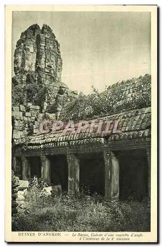 Cartes postales Ruines D Angkor Le Bayon Galerie d une courette d angle d interieur de la enceinte