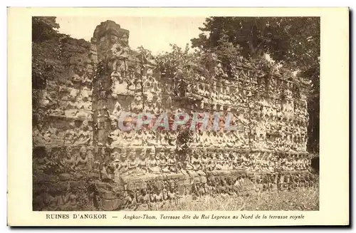 Cartes postales Ruines D Angkor Angkor Thom Terrasse dite du Roi Lepreux au nord de la terrase royale