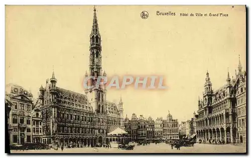 Cartes postales Bruxelles Hotel de Ville et Grand Place