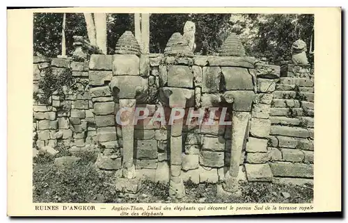 Cartes postales Ruines D Angkor Detail des elephants