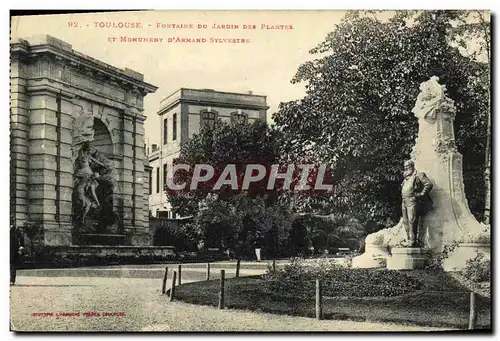 Ansichtskarte AK Toulouse Fontaine du jardin des plantes et monument d Armand Sylvestre