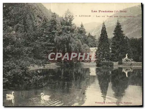 Ansichtskarte AK Luchon Lac Du Parc Des Quinconces Cygnes