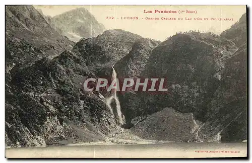 Cartes postales Luchon Grande Cascade Du Lac d oo et pic Quairat