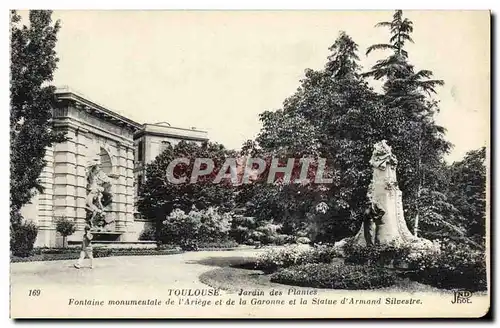 Cartes postales Toulouse Jardin des Plantes Fontaine monumentale de l Ariege et de la Garonne et la statue d Arm