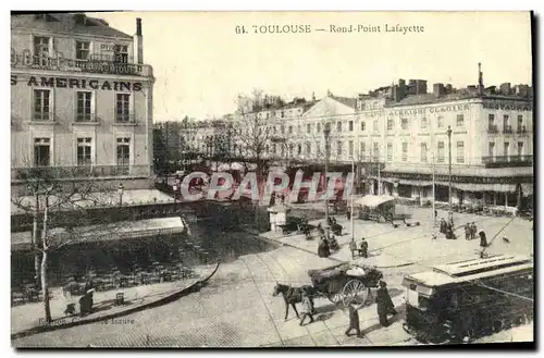 Ansichtskarte AK Toulouse Rond Point Lafayette Tramway