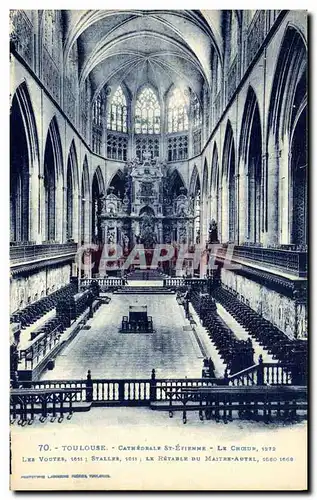 Cartes postales Toulouse Cathedrale St Etienne Le choeur Les voutes Le retable et le maitre autel