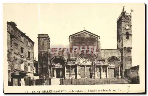 Cartes postales Saint Gilles du Gard L Eglise Facade occidentale