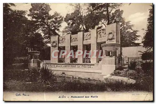 Cartes postales Ales Monument Aux Morts