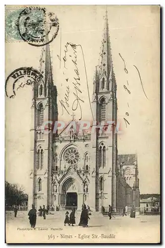 Cartes postales Nimes Eglise Ste Baudile