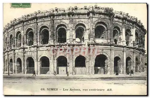 Ansichtskarte AK Nimes Les Arenes Vue Exterieure