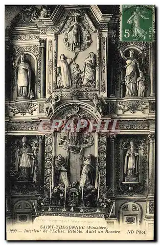 Cartes postales Saint Thegonnec Interieur de L Eglise Retable Autel du rosaire