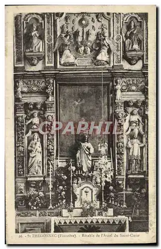 Ansichtskarte AK Saint Thegonnec Retable de L Autel du Sacre Coeur