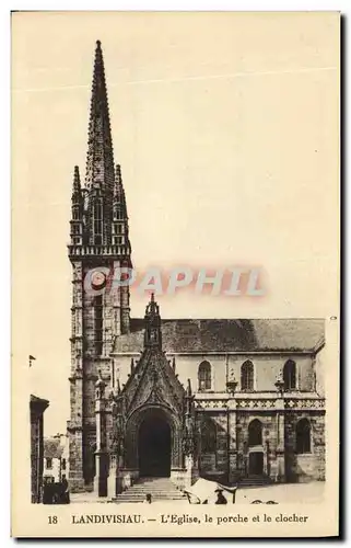 Cartes postales Landivisiau L Ehglise le Porche et la Clocher