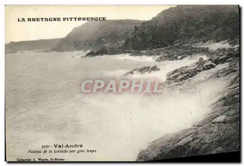 Cartes postales Val Andre Falaises de la corniche par gros temps