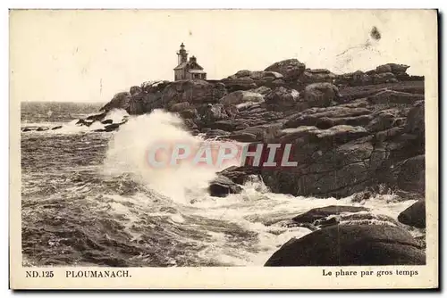 Cartes postales Ploumanach Le Phare Par Gros temps