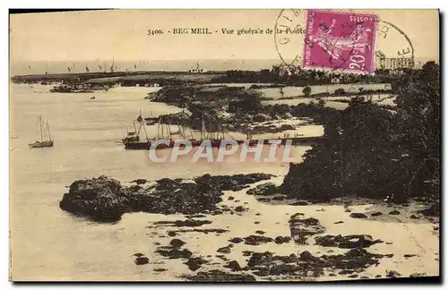 Ansichtskarte AK Beg Meil Vue Generale de La Pointe Bateaux