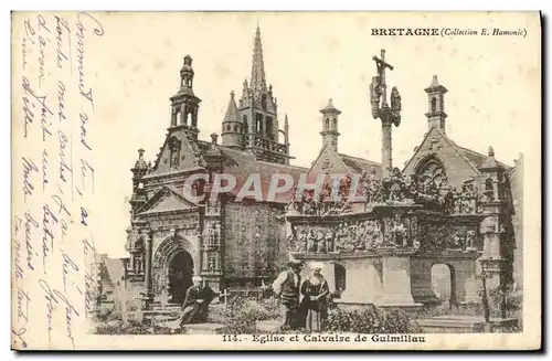 Cartes postales Guimiliau Eglise et calvaire Folklore