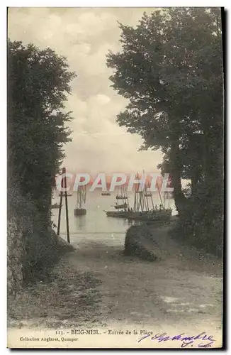 Cartes postales Beig Meil Entree de la Plage Bateaux