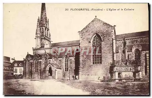 Cartes postales Plougastel L Eglise et le Calvaire