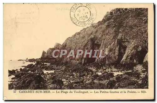 Ansichtskarte AK Camaret sur Mer La Plage du Toulinguet Les Petites Grottes et la Pointe