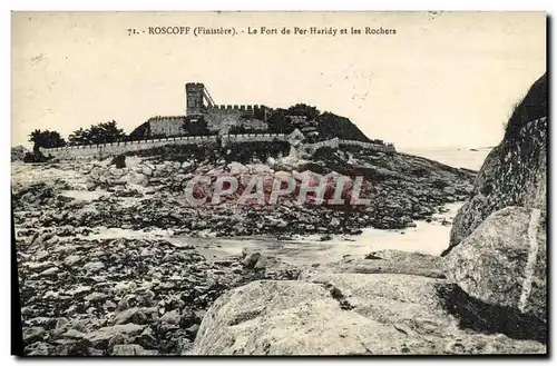 Ansichtskarte AK Roscoff Le fort de Per Haridy et les Rochers