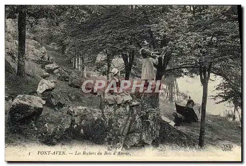 Cartes postales Pont Aven Les Rochers du Bois d Amour Enfants animee