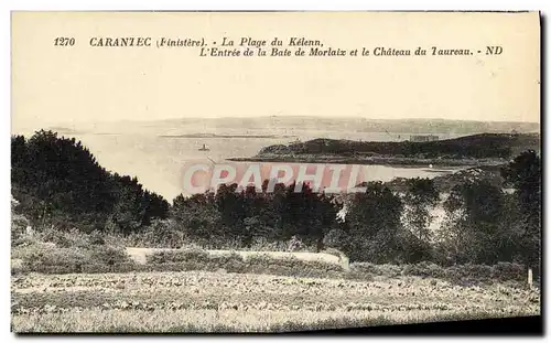 Ansichtskarte AK Carantec La Plage du Kelenn L Entree de la Baie de Morlaix et le Chateau du Taureau