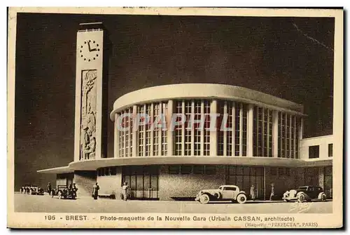 Cartes postales Brest Photo marquette de la Nouvelle Gare