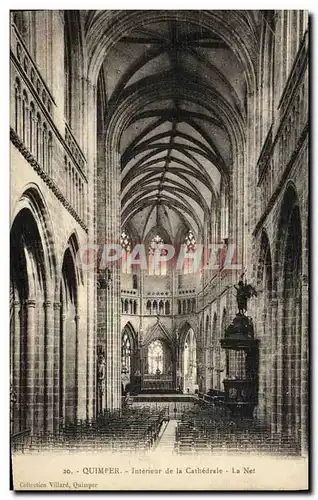 Cartes postales Quimper Interieur de la Cathedrale La Nef