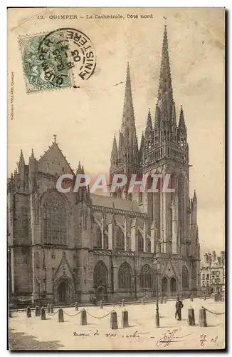 Ansichtskarte AK Quimper La Cathedrale Cote nord