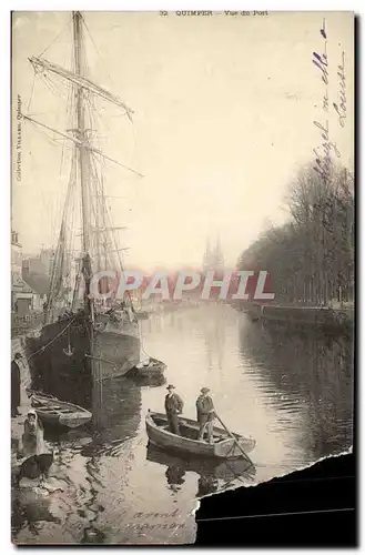 Ansichtskarte AK Quimper Vue du Port Bateau