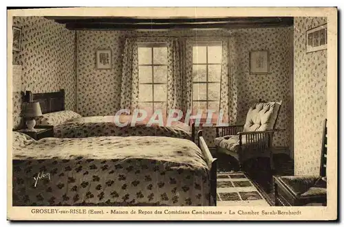 Ansichtskarte AK Grosley sur Risle Maison de Repos des Comediens Combattants La Chambre Sarah Bernhardt