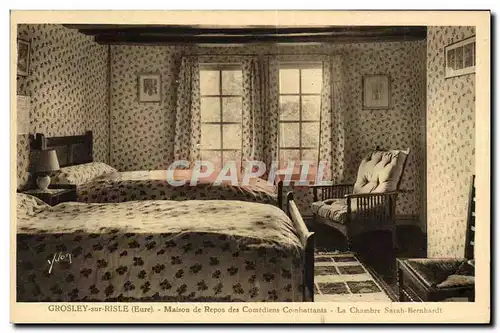 Ansichtskarte AK Grosley sur Risle La Maison de Repos des Comediens Combattants La chambre de Sarah Bernhardt