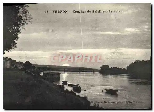 Cartes postales Vernon Coucher de Soleil sur la Seine